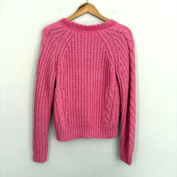 Sundance Knit Cardigan Women Size Small Pink Chunky Long Sleeve - Picture 8 of 11